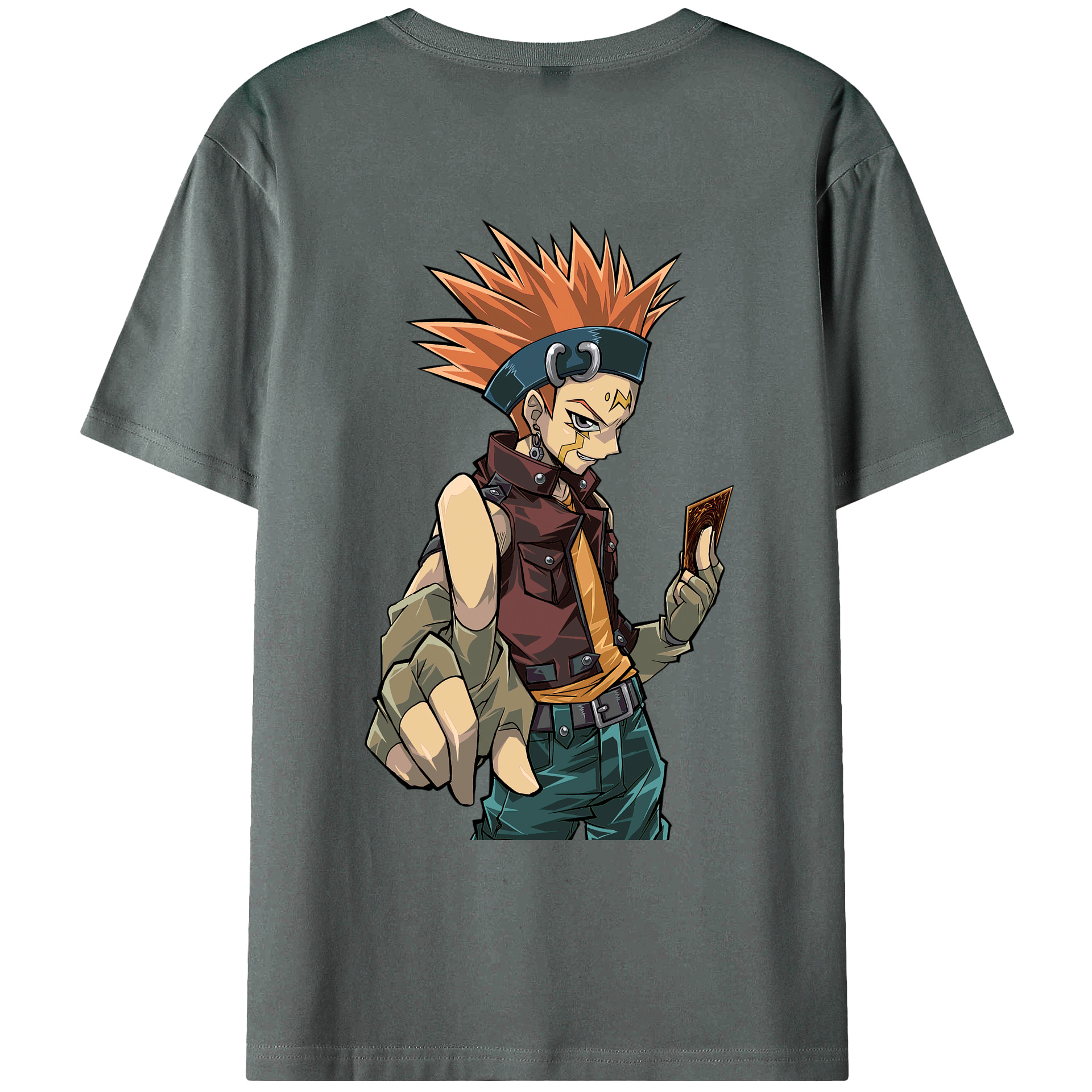 （画像用） 遊☆戯☆王 Yu-Gi-Oh! 綿100％ メンズ半袖Tシャツ（バックプリント） 通気性